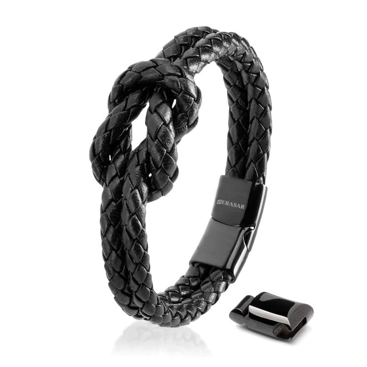 Leather bracelet “Knot” - Black