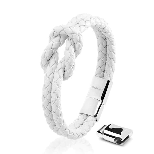 Leather bracelet “Knot” - White