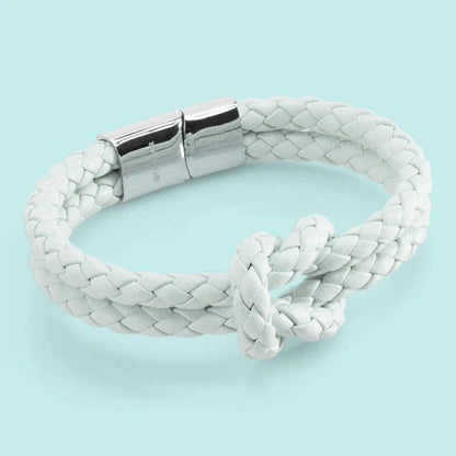 Leather bracelet “Knot” - Light Blue