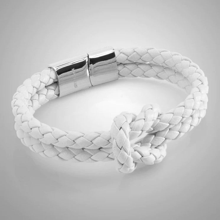 Leather bracelet “Knot” - White